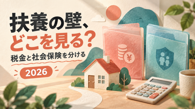 扶養の壁、どこを見る？ 税金と社会保険を分ける 2026