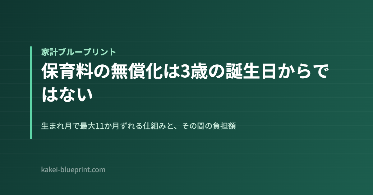 保育料の無償化は3歳の誕生日からではない