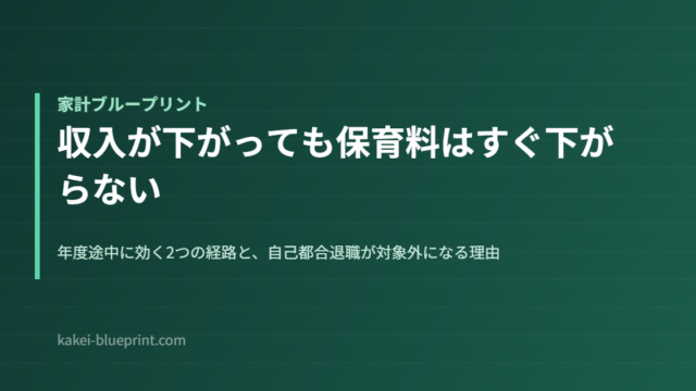 収入が下がっても保育料はすぐ下がらない
