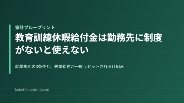 教育訓練休暇給付金は勤務先に制度がないと使えない