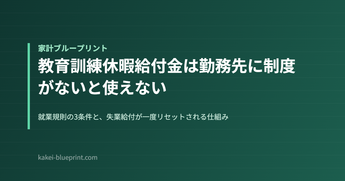 教育訓練休暇給付金は勤務先に制度がないと使えない