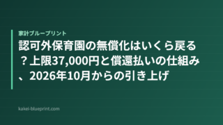 認可外保育園の無償化はいくら戻る？上限37,000円と償還払いの仕組み、2026年10月からの引き上げ