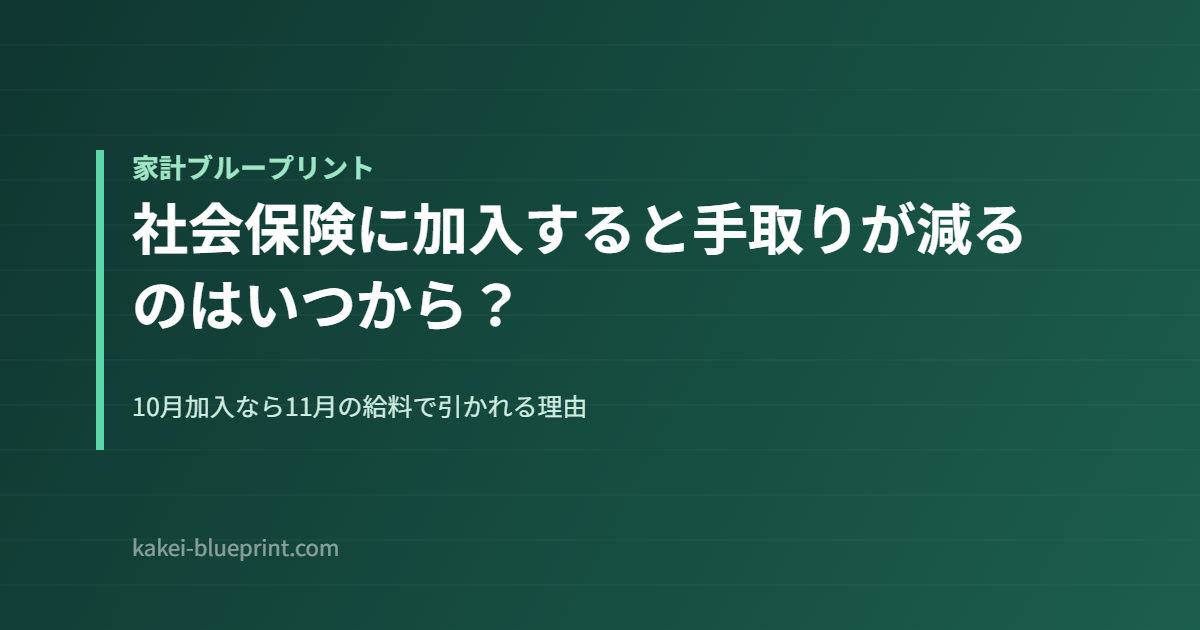社会保険に加入すると手取りが減るのはいつから？